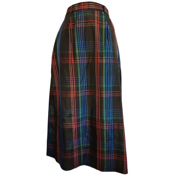 VINTAGE COMM black plaid skirt pleated size 10 NOS - Picture 3 of 7
